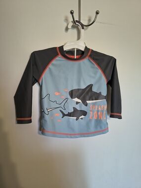 Shark Long-Sleeve Swim Rashguard Shirt